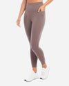 Side Of Plum Truffle High Rise 7/8 Bonded Legging With Side Pockets