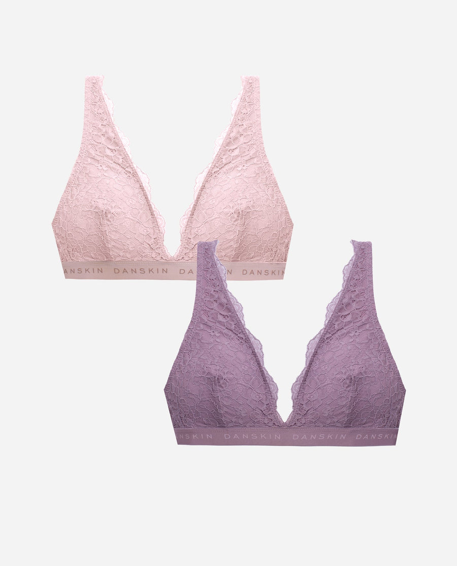 2-Pack Lace Bralette With Logo Band - view 1