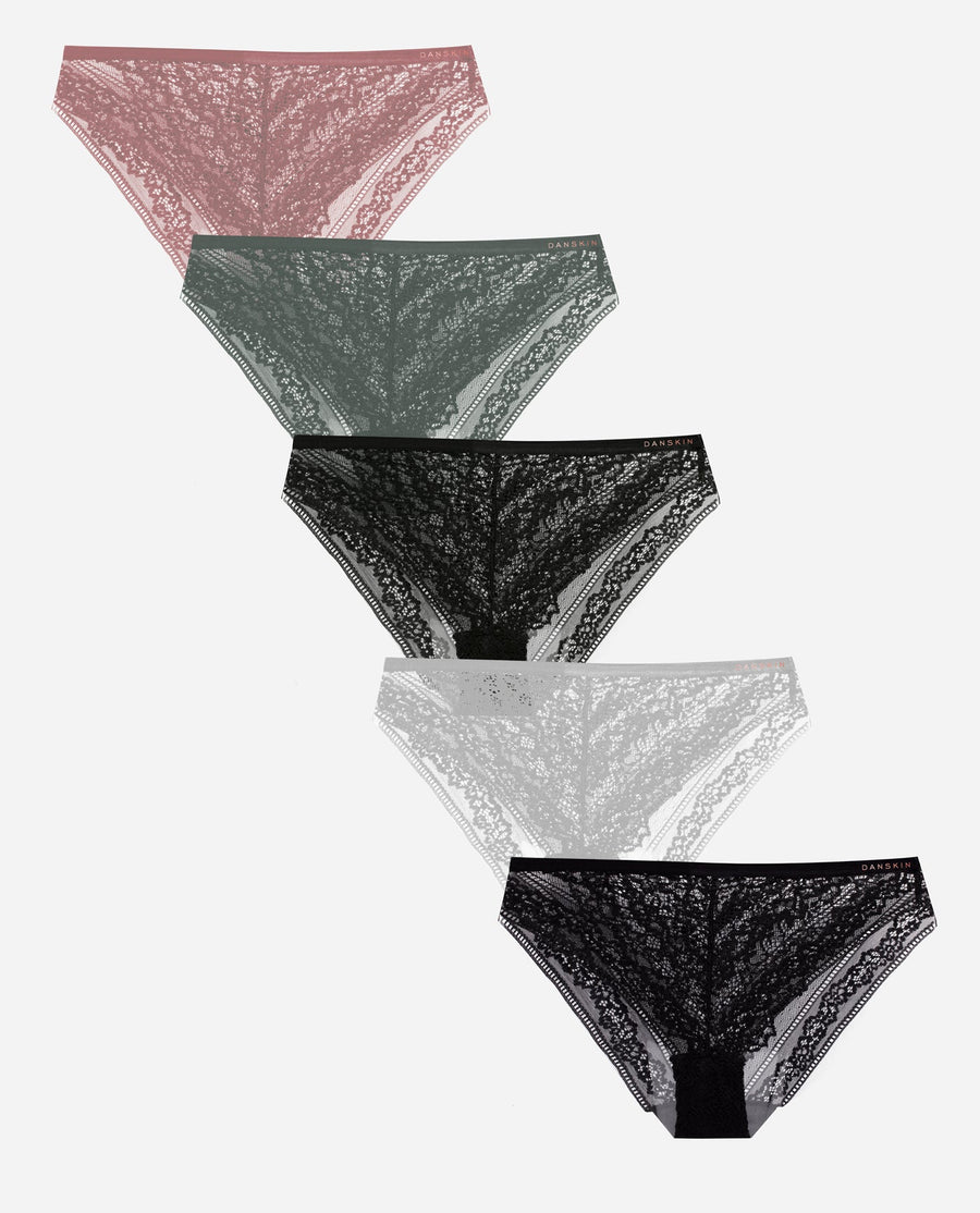 5-Pack High Cut Lace Bikini Underwear - view 1