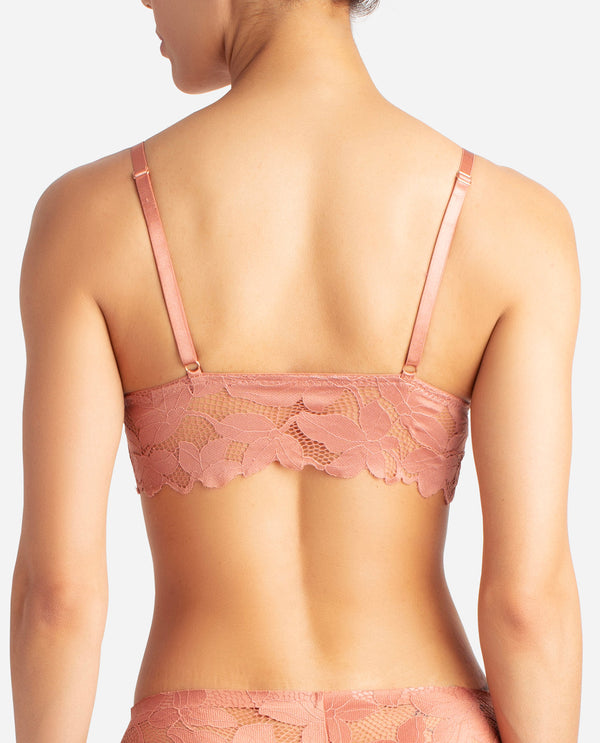 Buy Danskin women 2 pcs brand logo padded lace bralette pink lilac Online