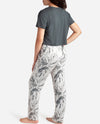 Cropped Short Sleeve Sleep Set with Wide Leg Pant - view 2