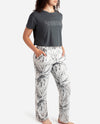 Cropped Short Sleeve Sleep Set with Wide Leg Pant - view 3
