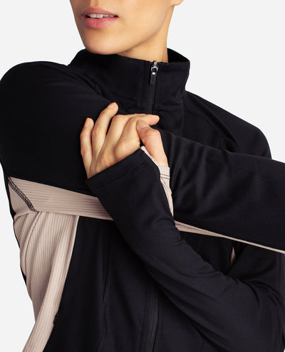 Full-Zip Colorblocked Yoga Jacket