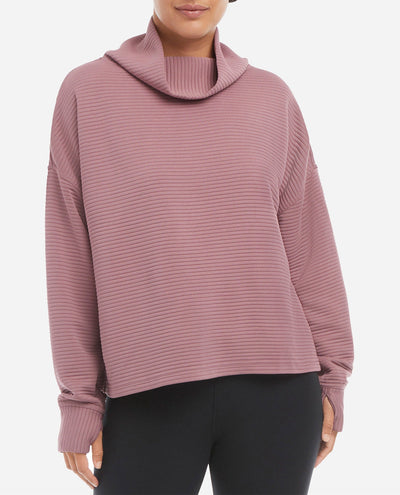 Front Of Wistful Mauve Ridge Cowlneck Pullover
