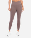 Front Of Plum Truffle High Rise 7/8 Bonded Legging With Side Pockets