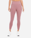 Front Of Mauve Rose High Rise 7/8 Bonded Legging With Side Pockets