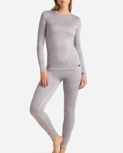 Ribbed Hacci Crew Neck Layering Set With Leggings - view 1