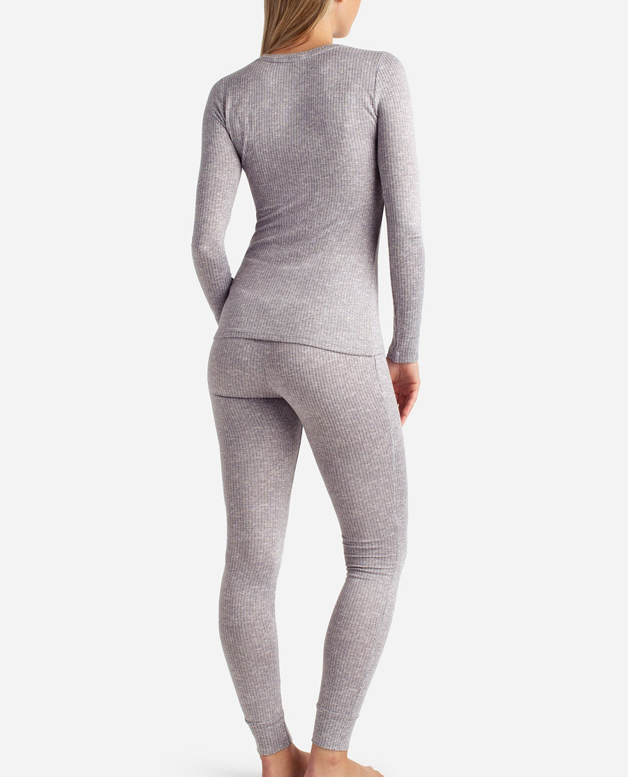 Ribbed Hacci Crew Neck Layering Set With Leggings