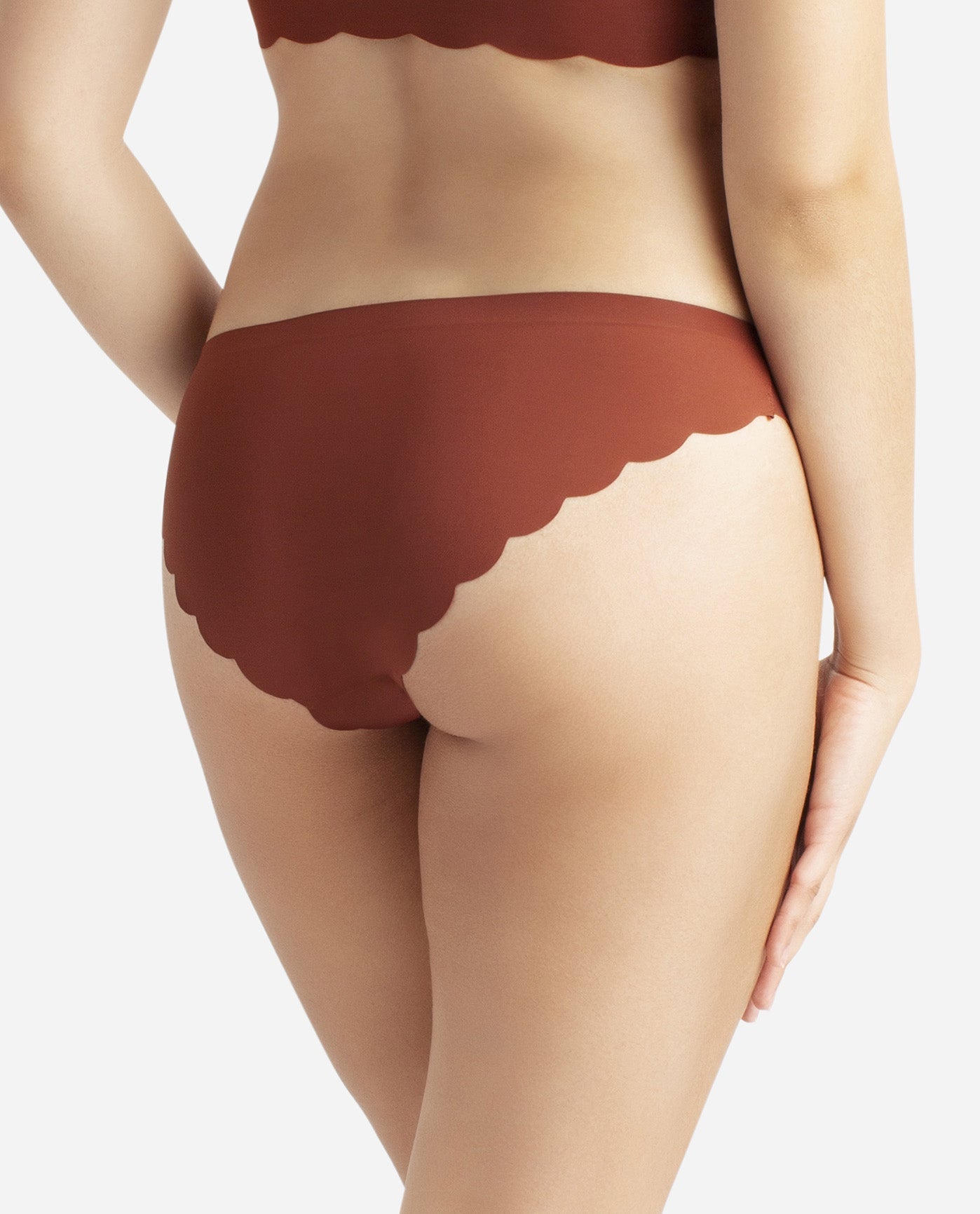 Women's Underwear with Thin Ribbon and Wooden Ear Edge Satin