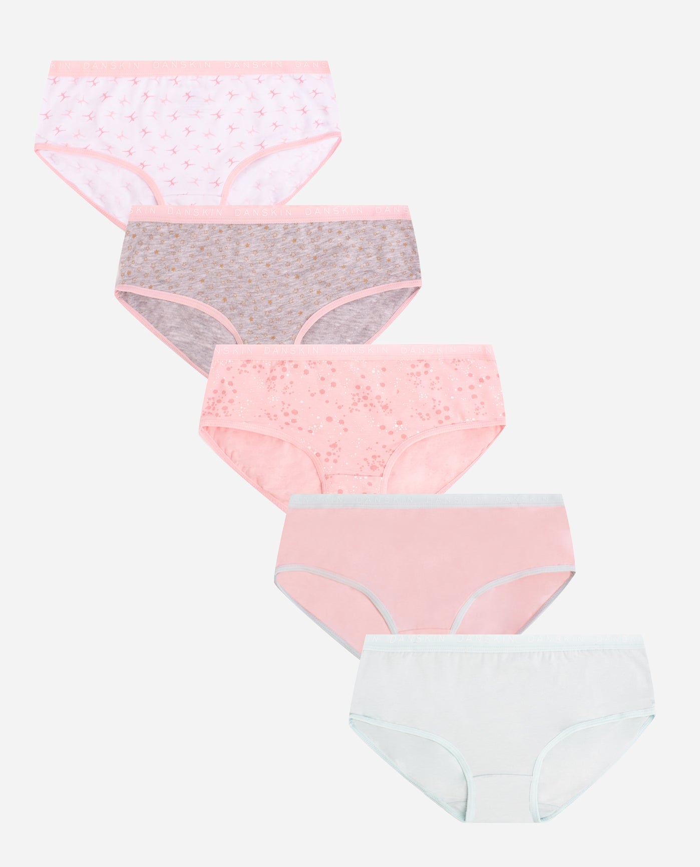 Women's Girls 5-Pack Printed Cotton Spandex Bikini Underwear