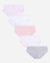 Girls 5-Pack Printed Cotton Spandex Bikini Underwear