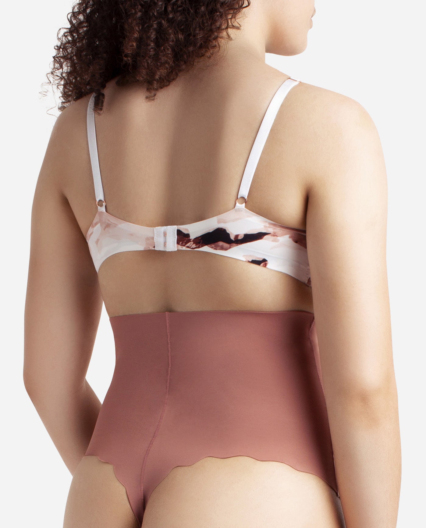 Women's Underwear with Thin Ribbon and Wooden Ear Edge Satin