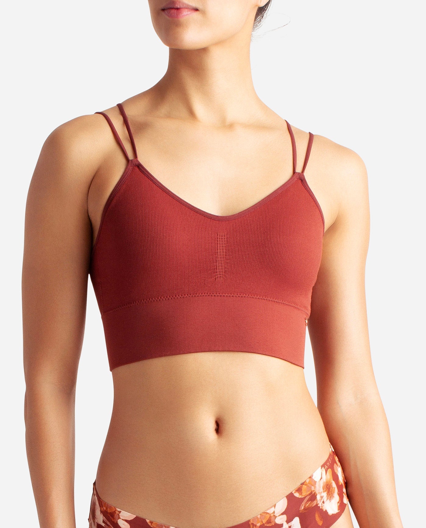 Women's 3-Pack Seamless Rib Longline with Bungee Pullover Bralette, Bra