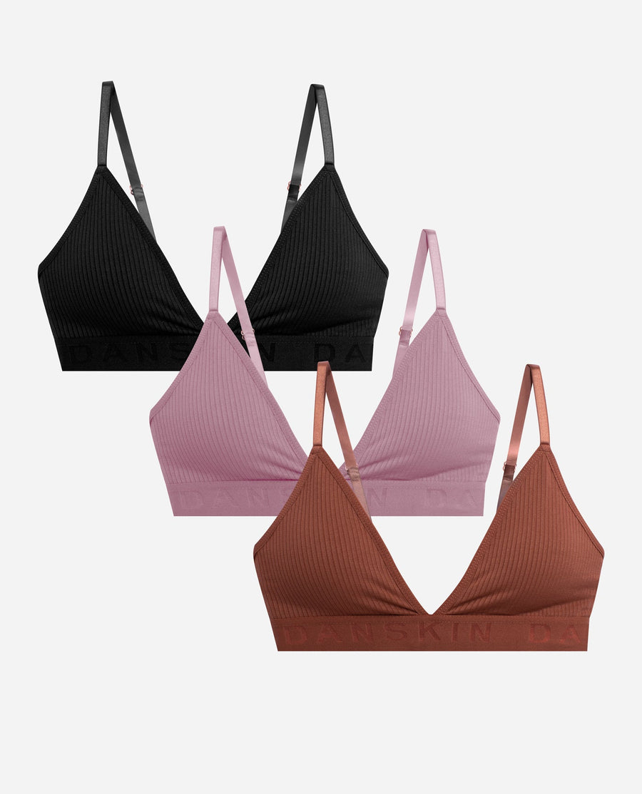 3-Pack Ribbed Seamless Bralette - view 1