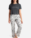 Cropped Short Sleeve Sleep Set with Wide Leg Pant - view 1