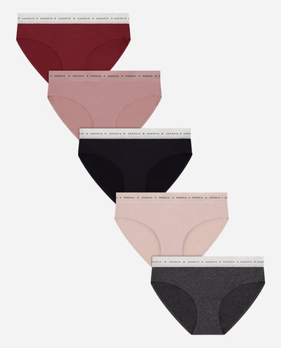 5-Pack Bonded Hipster Underwear With Danskin Logo Waistband - view 2