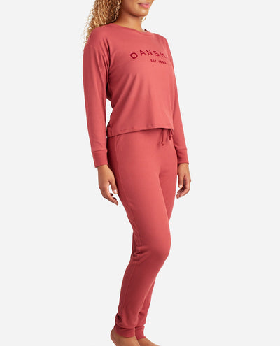 Crew Neck Pullover Sleep Set with Jogger - view 3
