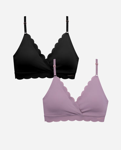 2-Pack Laser Wire Free Bra With Scallop Edge - view 2