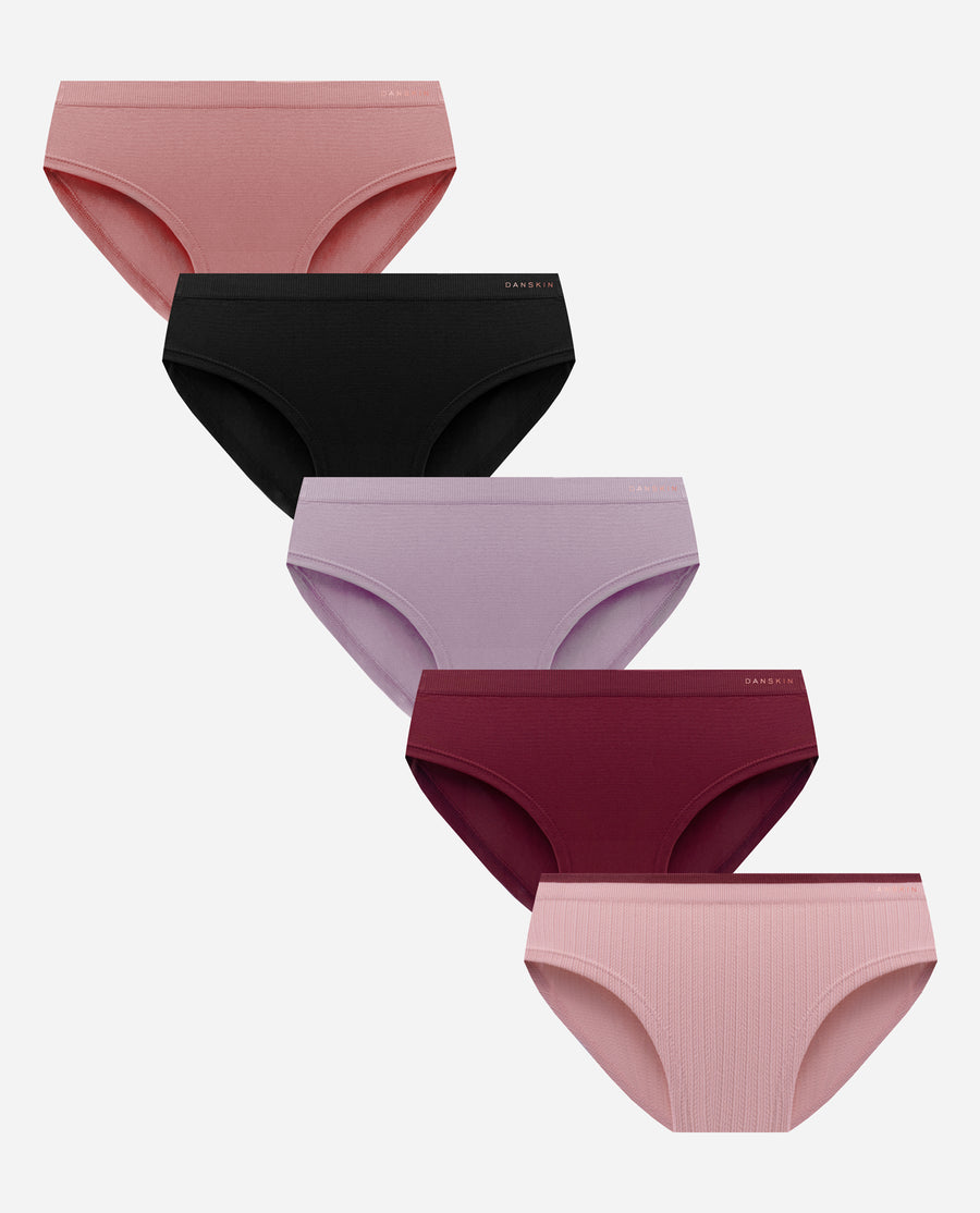 5-Pack Seamless Braid Texture Hipster Underwear