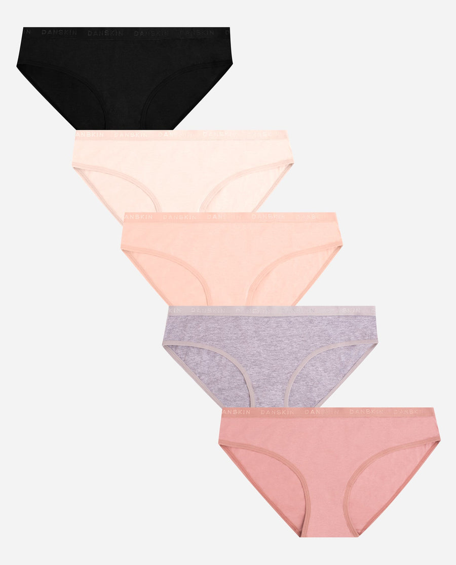 Buy Danskin women plus size 3 pcs cheeky fit lace panties tan pink rose  gold Online