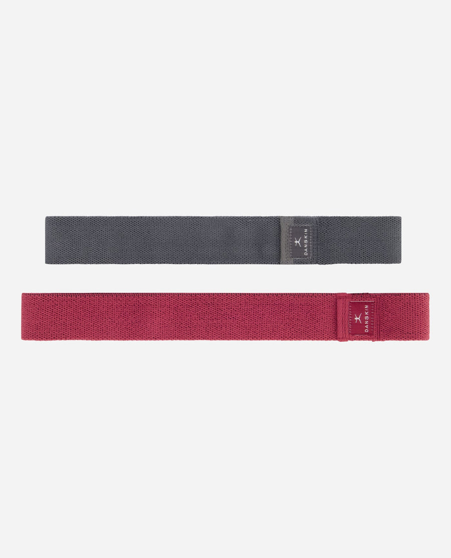 2 Pack Grey/Wine Fabric Resistance Bands